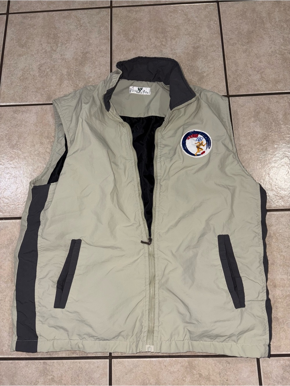 Valentino Rudy large Chinese space flight Vest with Dark Gray Accents and Patch